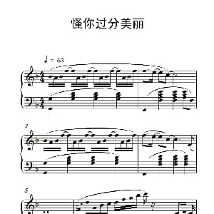怪你过分美丽 钢琴谱
