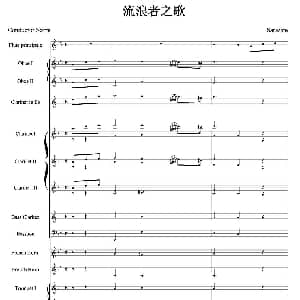 长笛曲谱 | 流浪者之歌 长笛与管乐队