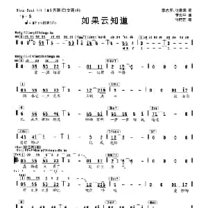 如果云知道_通俗唱法乐谱_词曲:季忠平许常德 季忠平
