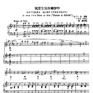 我要生活在美梦中 法国 _外国歌谱_词曲: 法 C.古诺