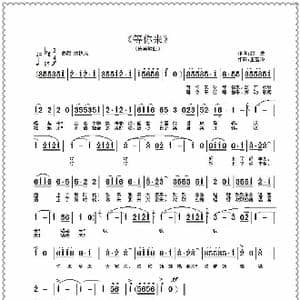 等你来_歌曲简谱_词曲:赵芝 王雪玲