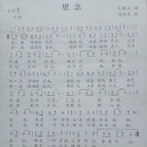 思念_歌曲简谱_词曲:王建元 刘祚志