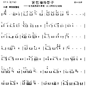 二胡谱 | 篱笆墙的影子 电视剧 篱笆 女人和狗 主题曲