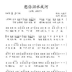 想你泪水成河_歌谱投稿_词曲:赵金兰 赵金兰