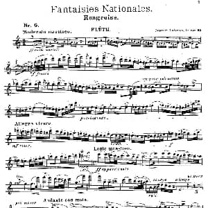 长笛曲谱 | Fantaisies nationales. Hongrois. Op.59 No.6 丹麦 安德森