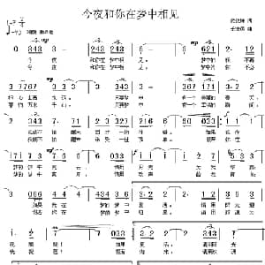 今夜和你在梦中相见_通俗唱法乐谱_词曲:代伐钟 王浩远