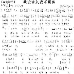 29.我没家乡我不惆怅_歌曲简谱_词曲:蓝天鸽 蓝天鸽
