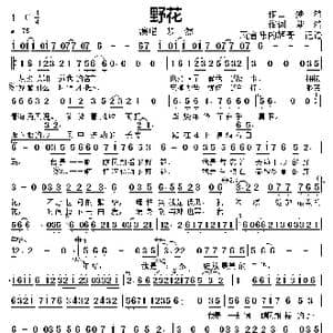 野花_歌曲简谱_词曲:作词,梦,然 作曲 梦 然