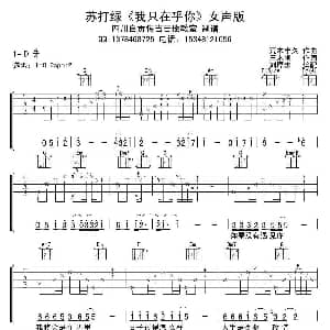 我只在乎你 吉他谱 苏打绿 刘厚涛