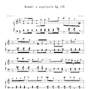 Rondo' a capriccio OP.129 钢琴谱 beethoven 贝多芬