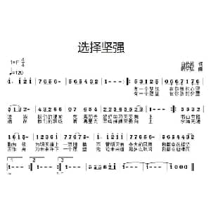 选择坚强_通俗唱法乐谱_词曲:白传英 老空弦