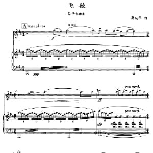 笛子谱 | 飞歌 笛子协奏曲 钢琴伴奏 P1—1 唐建平
