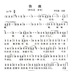 伤痕_歌谱投稿_词曲:李宗盛 李宗盛