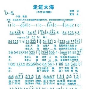 走进大海_美声唱法乐谱_词曲:德顺 夏清