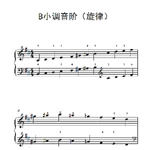 B小调音阶 钢琴谱