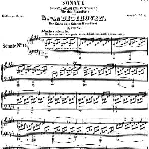 贝多芬钢琴奏鸣曲14 月光 升c小调 Op.27 No.2 C sharp minor 钢琴谱 贝多芬