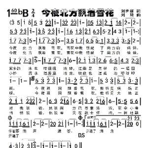 今夜北方飘着雪花_歌谱投稿_词曲:刘世新 刘琦