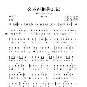 舍不得把你忘记_歌曲简谱_词曲:韩玉玲 韩玉玲