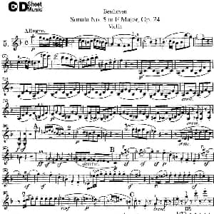 小提琴谱 | Violin Sonata No.5 in F Major Op.24
