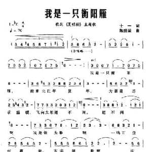 我是一只衡阳雁_民歌简谱_词曲:士一 陈经荣