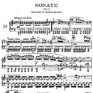 第二十一钢琴奏鸣曲 钢琴谱