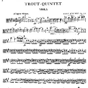 TROUT QUINTET 鳟鱼五重奏 中提琴分谱 舒伯特