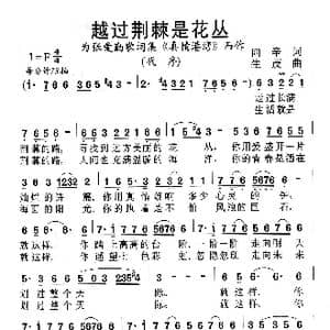 越过荆棘是花丛_歌曲简谱_词曲:雨辛 生茂