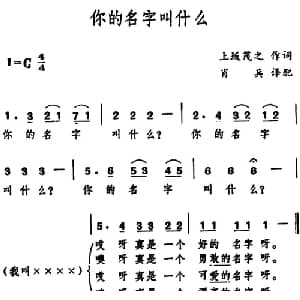 你的名字叫什么 日本 _外国歌谱_词曲:上坂茂之作 肖兵译配