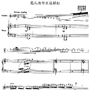 小提琴谱 | 花儿为什么这样红 小提琴 钢琴