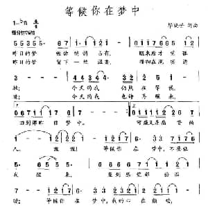 等候你在梦中_通俗唱法乐谱_词曲:毕晓世 毕晓世