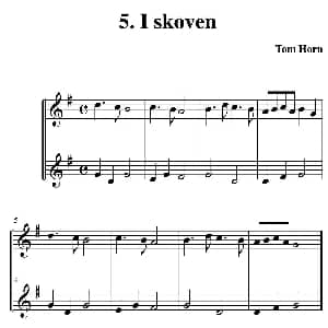 小提琴谱 | I skoven 简易二重奏 Tom Horn 霍恩 汤姆