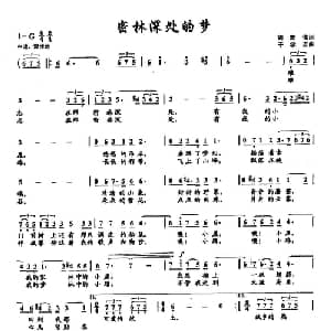 37密林深处的梦_通俗唱法乐谱_词曲:胡宏伟 于学友