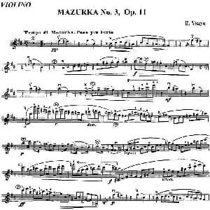 小提琴谱 | 伊萨伊作品集 Mazurka No.3 Op.11 伊萨伊