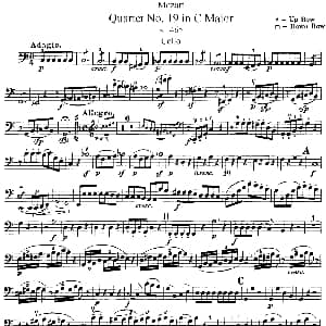 小提琴谱 | Mozart Quartet No.19 in C Major,K.465 Cello分谱