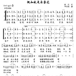 假如我是朵雪花_合唱歌谱_词曲:姚云 辛来宾