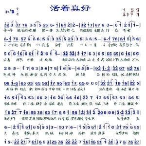 活着真好_歌谱投稿_词曲:佚名 李国喜