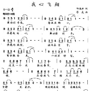 我心飞翔_通俗唱法乐谱_词曲:邹友开 浮克