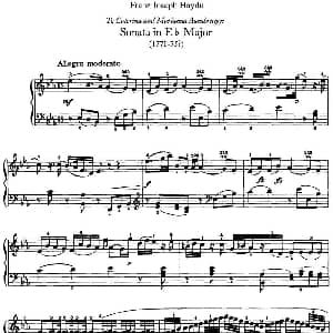 海顿 钢琴奏鸣曲 Hob XVI 38 in E flat major 钢琴谱 海顿