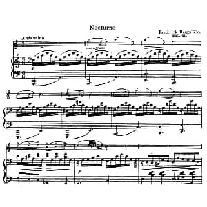 小提琴谱 | NOCTURNE 夜曲 布格缪勒作曲版 小提琴 钢琴伴奏 BURGMULLER 布格缪勒