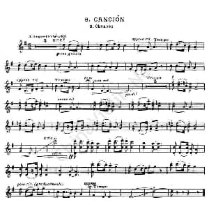 小提琴谱 | Suite of Spanish Folksongs:3 CANCION 法利亚