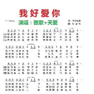 我好爱你 伴奏2 _歌曲简谱_词曲:开花结果 相思树