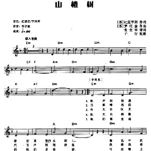 电子琴谱 | 前苏联 山楂树 电子琴弹唱谱 苏 比里平科词 常世华译词 苏 罗代金曲 千行配歌