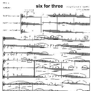 萨克斯谱 | six for three 次中音三重奏总谱