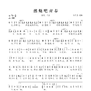 燃烧吧青春_通俗唱法乐谱_词曲:印子月 印子月