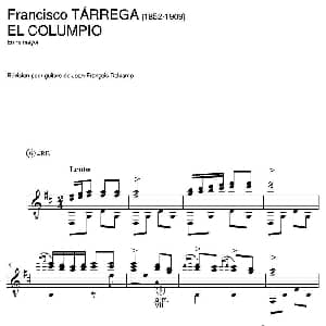 EL COLUMPIO En re mayor 吉他谱 弗朗西斯科 泰雷加 Francisco Tarrega 1852 1909