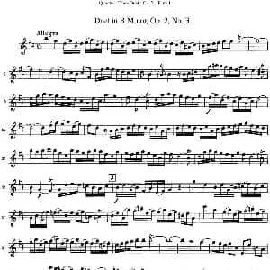 长笛曲谱 | 匡茨G大调长笛二重奏Op.2 Flute 1 No.3 Quantz 匡茨