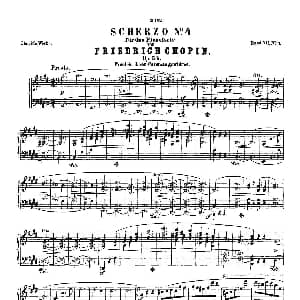 肖邦 钢琴谐谑曲 Chopin Scherzo 钢琴谱