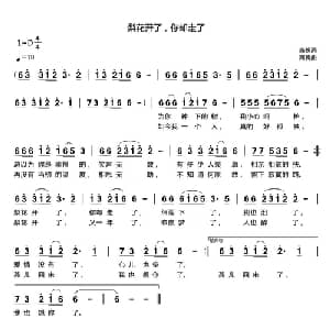 梨花开了,你却走了_通俗唱法乐谱_词曲:商槐 商槐