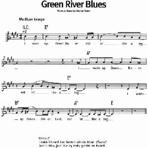 蓝调音乐:Green River Blues_外国歌谱