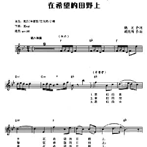 电子琴谱 | 在希望的田野上 电子琴弹唱谱 晓光 施光南